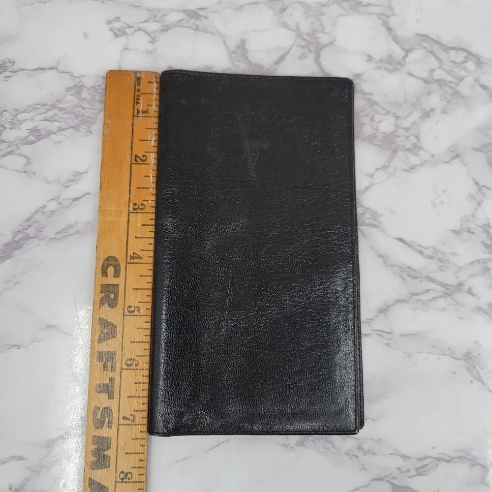 Lord Buxton Vintage Black Leather Wallet Shrunken Goat Skin